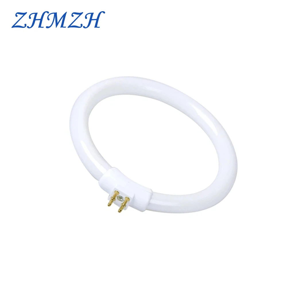 Lámparas de escritorio pequeñas blancas, bombilla T4 de 11W y 12W, lámpara de anillo fluorescente, tubos anulares, lupa anticuatro pines, luz de 110V y 220V