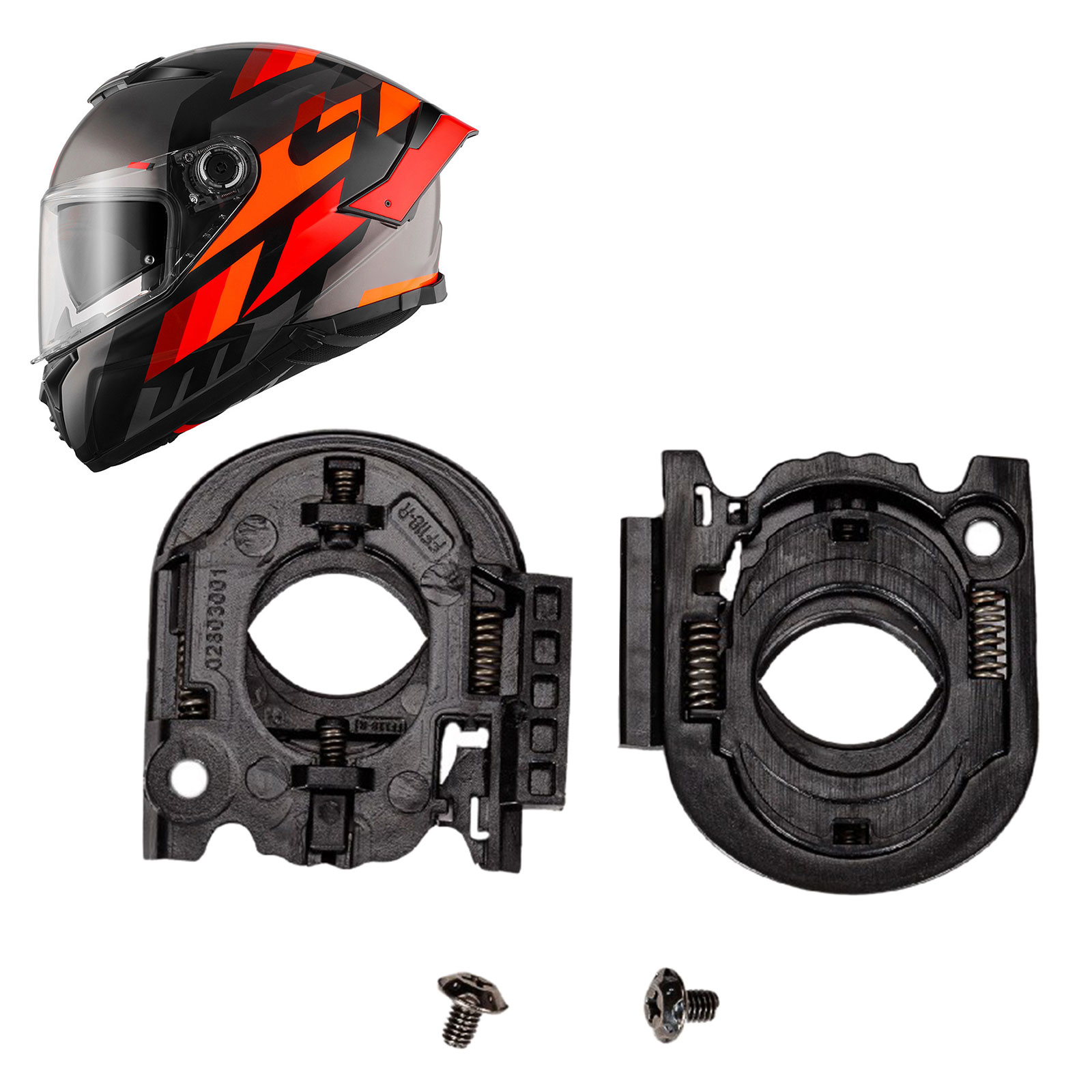 2Pcs Helmet Visor Shield Base Professional Easy to Install Replacement with Screws for MT Thunder 4 Mt-v-28B Visor Len Base