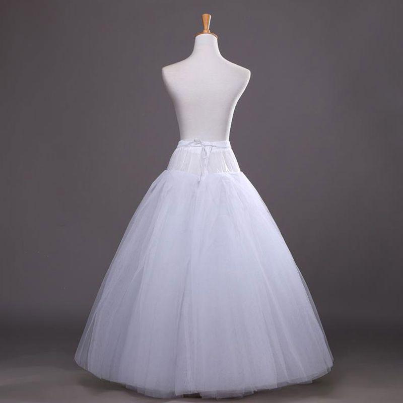 Enagua blanca de 4 capas sin Aro para mujer, vestido de novia de crinolina, vestido de baile, falda forrada, vestido de fiesta, juegos de rol