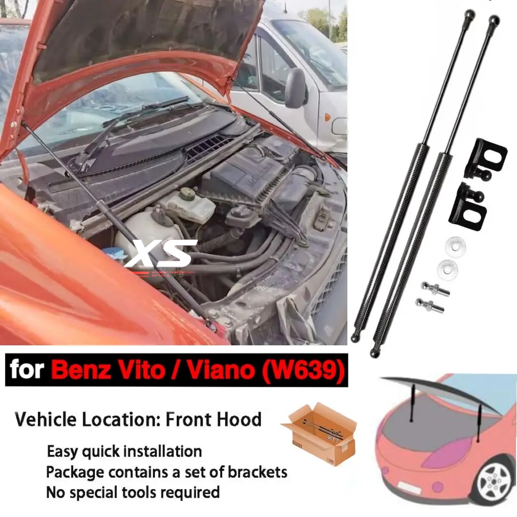 フードリフトサポートメルセデスベンツヴィト W639 2003-2014 ビアノ V クラスヴァレンテボンネット変更ストラットショックロッドシリンダーダンパー