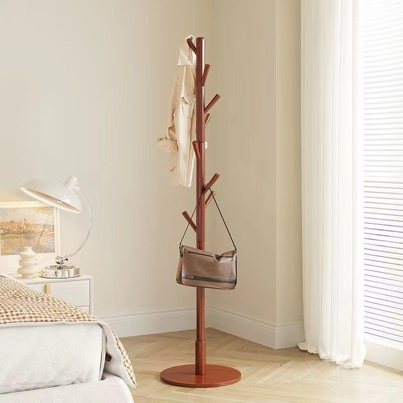 Solid Wood Coat Rack Modern Clothes Hanger Stand For Bedroom Living Room Entryway Sturdy Hat Scarf Bag Organizer Natural Wooden