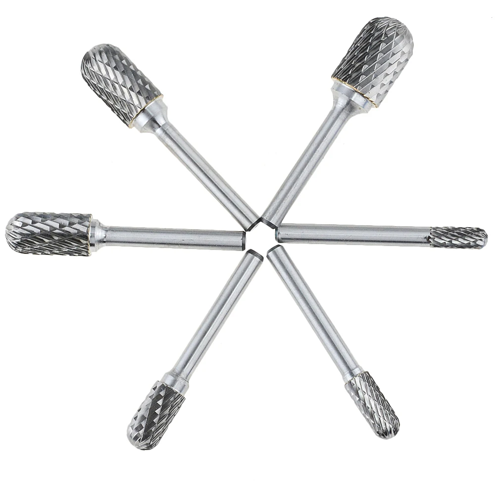 C-Type Alloy Rotary File ทรงกระบอก Double Groove เหล็กทังสเตนหัวเจียรโลหะหยกไฟฟ้าแกะสลักเครื่องตัด