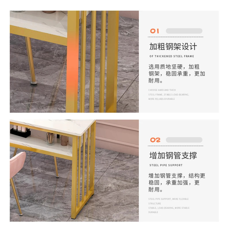 Nagelstoel Draagbare Tafel Manicure Salon Station Roze Meubels Schoonheid Professionele Mesa De Canto Esthetische Bureau Nagels Ontwerper