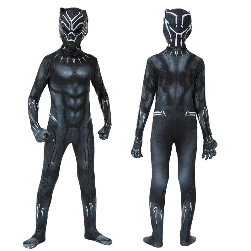 Anime Siêu Anh Hùng Đen Trẻ Em Panther Áo Bé Trai Trưởng Thành Áo Liền Quần Trẻ Em Panther Cosplay Halloween Bodysuits Trang Mới
