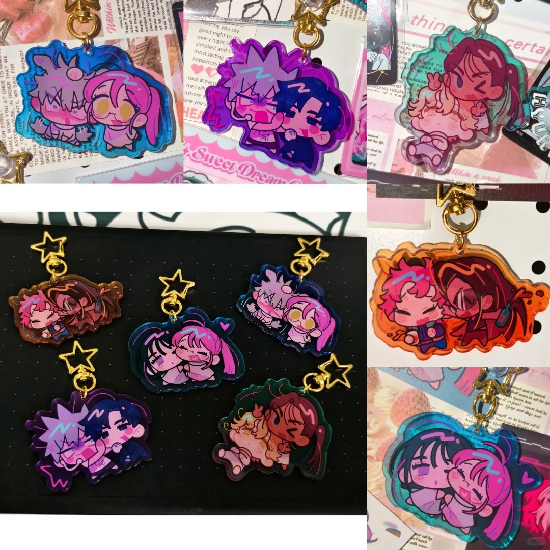 Alien Stage Anime KeyChain Women Key Chain for Men Key Ring Acrylic Car Keyring Party Pendant Japan Cos Friend Girls Gift