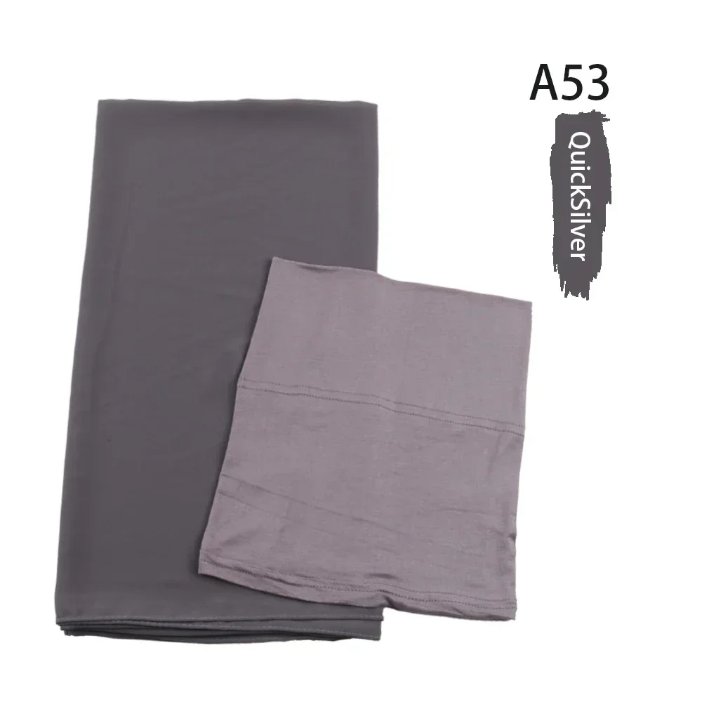 Chiffon hijab com boné interno combinando muçulmano hijab lenço chiffon longo xale com cor de jogo camisa tampas internas