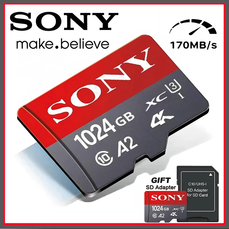 Tarjeta Micro SD SONY, tarjeta De memoria De 1TB, 512GB, Clase 10, 64GB, 128GB, 256GB, U3, 4K, Cartao De Memoria Flash De alta velocidad, TF, Mecard C10