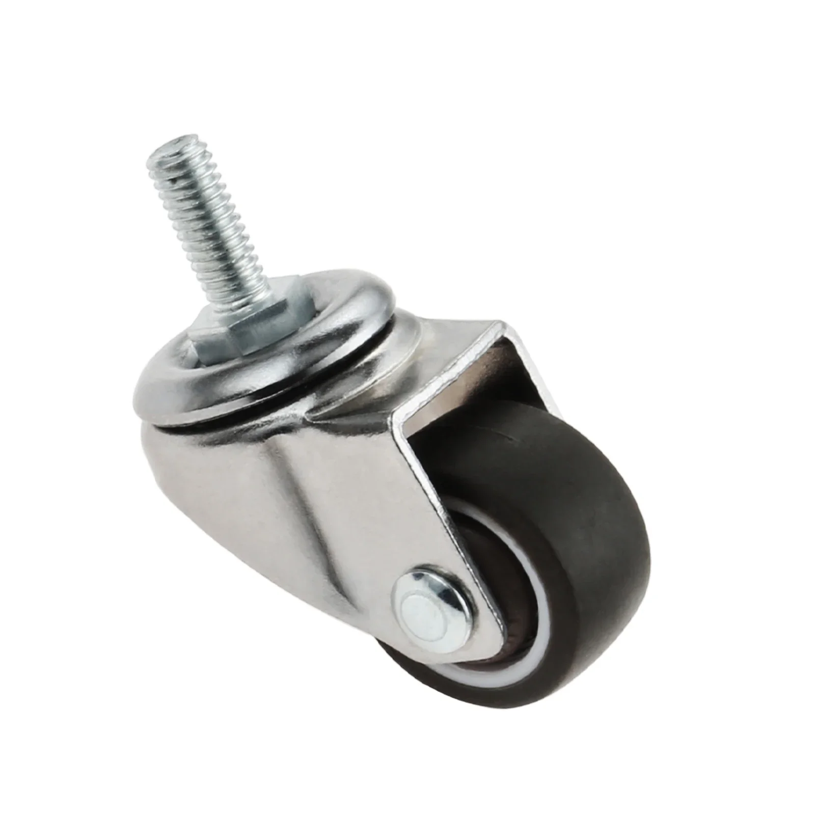 4pcs M6 Threaded Stem Casters Tiny Swivel Wheels without/with Brakes Soft Rubber TPE Sliding Wheel 241b/11kg Loading Table Chair