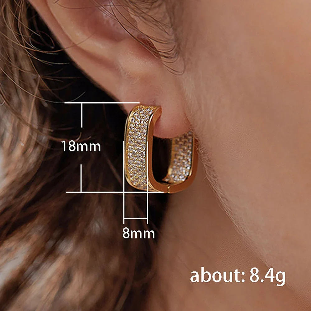 Orecchini coreani FashionHoop per donna Metallo Colore argento/Colore oro Orecchini semplici e versatili per ragazze Gioielli caldi