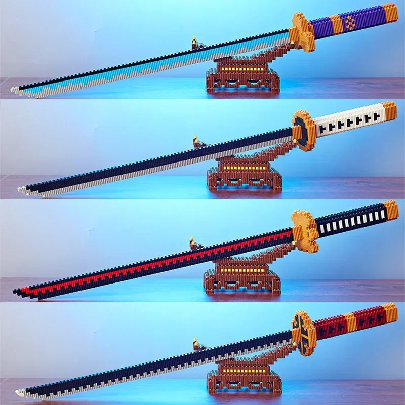 Espada samurái Ninja Blade Katana, bloques de construcción, Anime japonés, mariposa, cuchillo nigirin, juguetes para niños y adultos