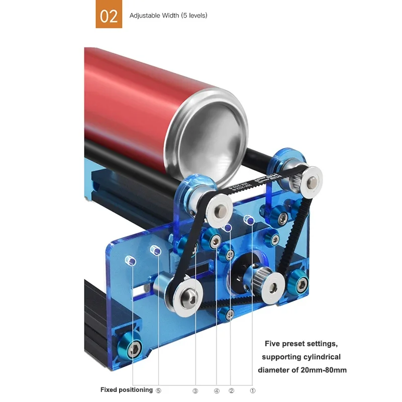 Laser Engraving Roller for Cylindrical Objects with 360° Rotating Engraving 3D Printer Y-axis Rotary for Engraving