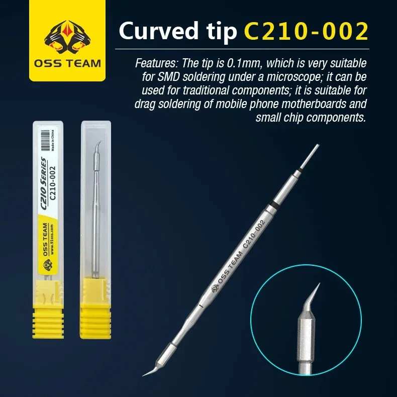 OSS Team C210 C245 Tip for Soldering Iron Replacement Press-on Tips Welding Equipment Tool Cautin Sting for T210 T245 T80P HS-02