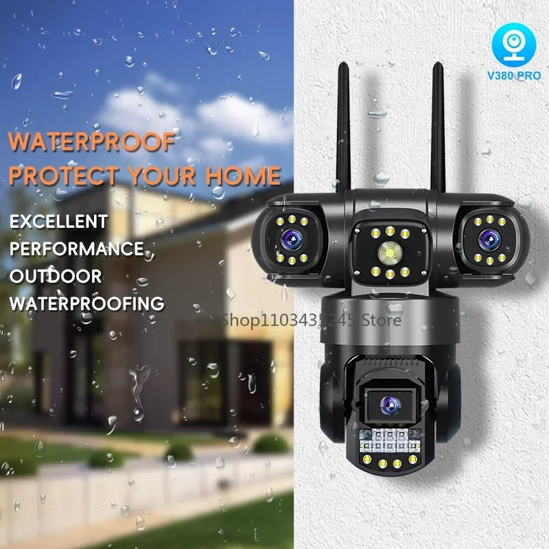 3 Lens Videobewakingscamera Wifi Netwerk CCTV Camera 4G Sim-kaart Draadloze 360 Monitor Outdoor Waterdichte Beveiligingscamera's