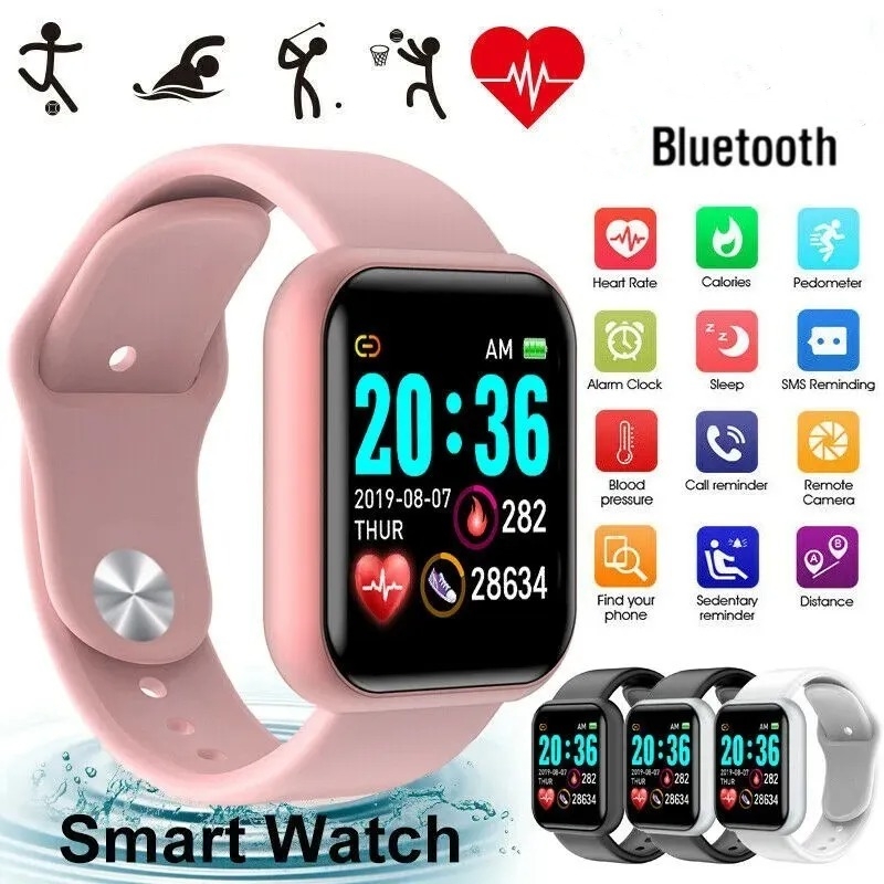 Reloj inteligente para mujeres y hombres, reloj de pulsera con Bluetooth, reproductor de teléfono conectado, música, Fitness, pulsera deportiva, Monitor de sueño, relojes digitales