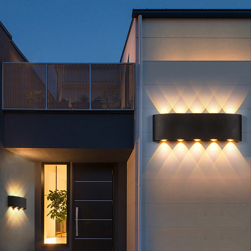 Luminária de parede led para cima e para baixo, à prova d'água, interior, para quarto, sala de estar, corredor, iluminação interna e externa