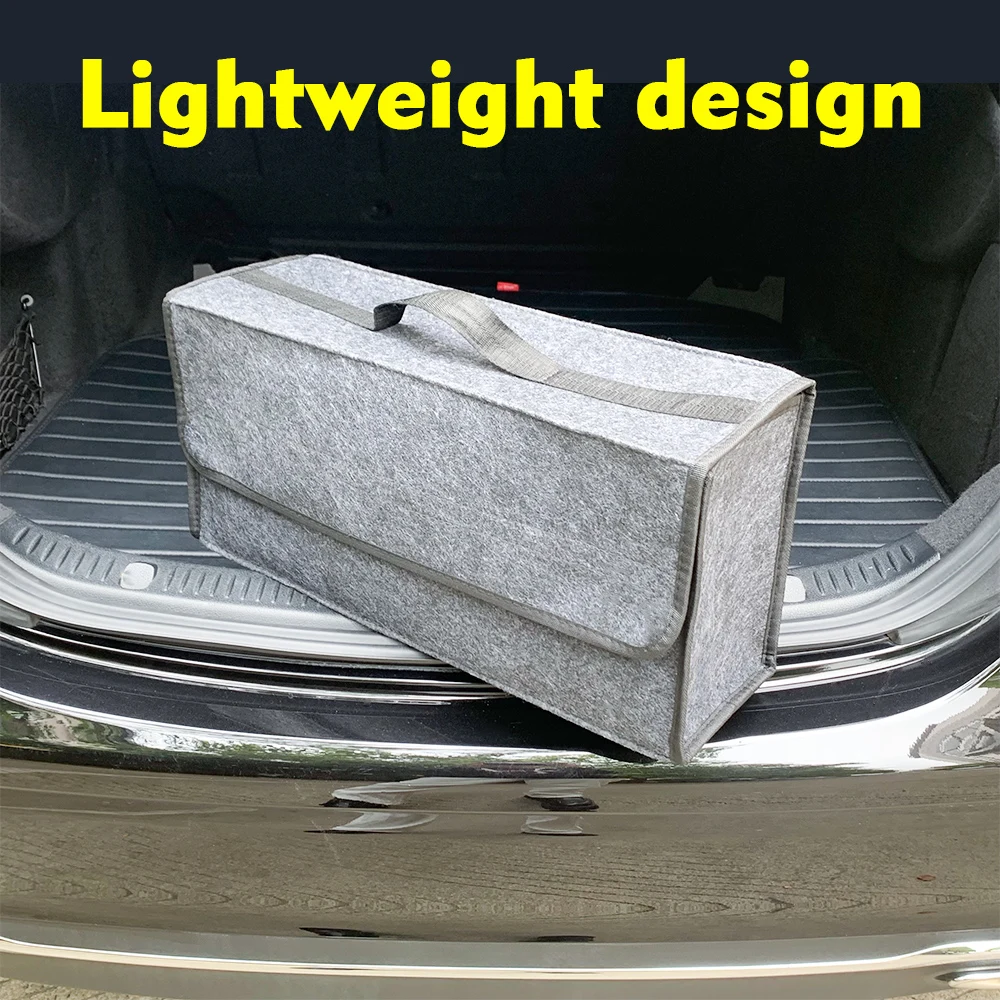 Felt Big Anti SLIP ช่อง BOOT Storage Organizer เครื่องมือกระเป๋าเก็บรถ Trunk Organizer Soft Felt กล่องเก็บอุปกรณ์เสริม