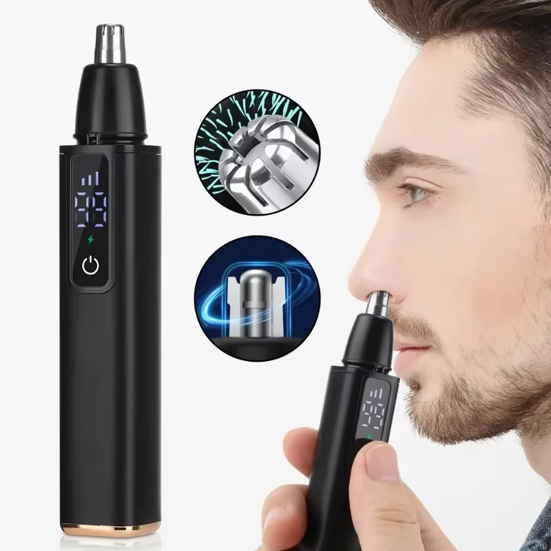 LED Portable Display Home Nose Hair Remover Electric Nose Hair Trimmer USB Charging  Safety Face Hair Cleaning Care Kit 2025