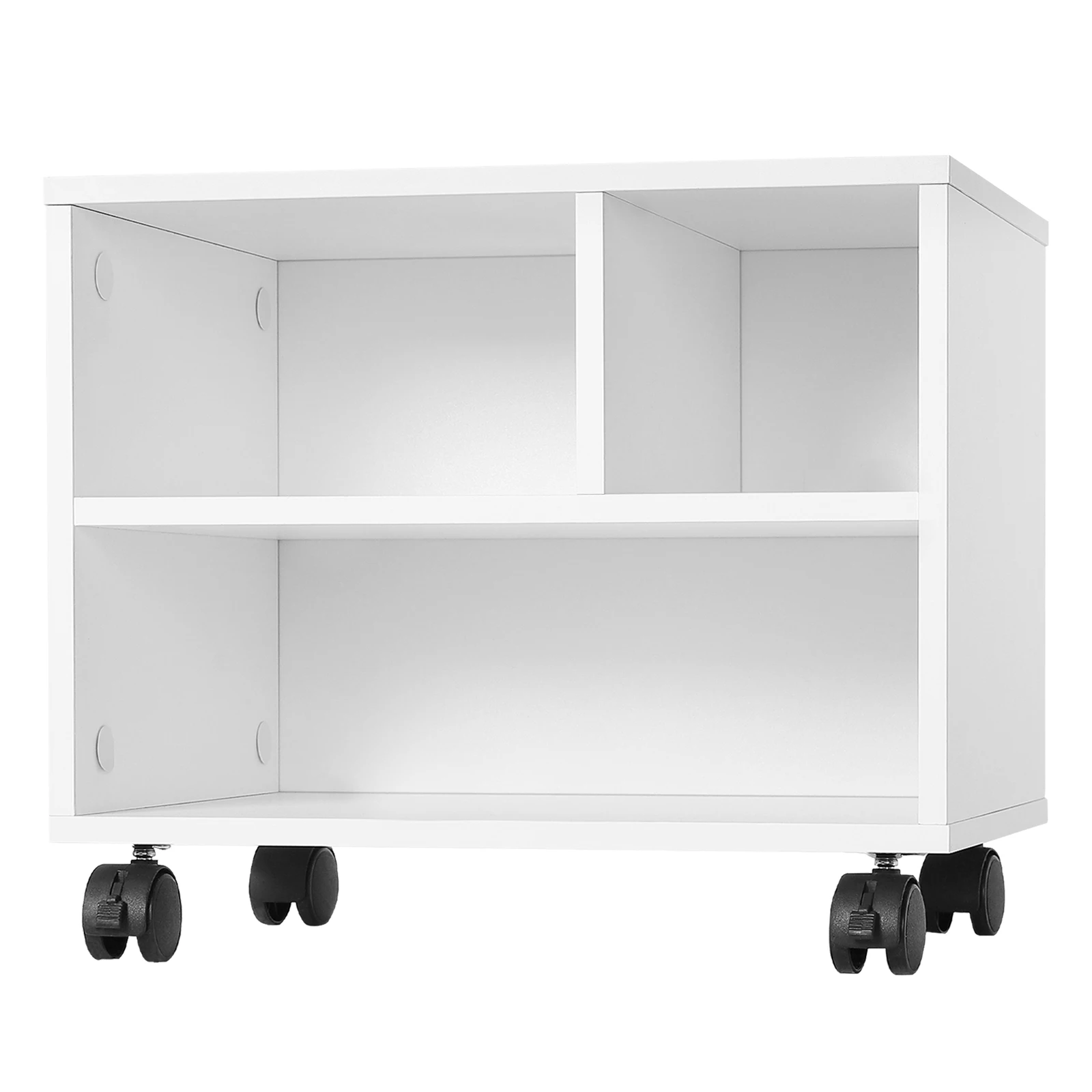 WOLTU Supporto per stampante mobile Unità di archiviazione di file con 3 scomparti aperti Carrello rimovibile 40x30x35 cm per studio in ufficio