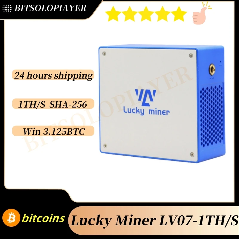 Mineiro de bitcoin Lucky Miner LV07 1TH/S 26W SHA-256 Algoritmus Crypto Solo Asic Mineiros de criptomoeda