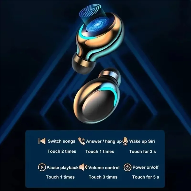 Nuevos auriculares Bluetooth F9 9D estéreo de graves altos auriculares deportivos manos libres Control táctil Tws auriculares inalámbricos auriculares impermeables