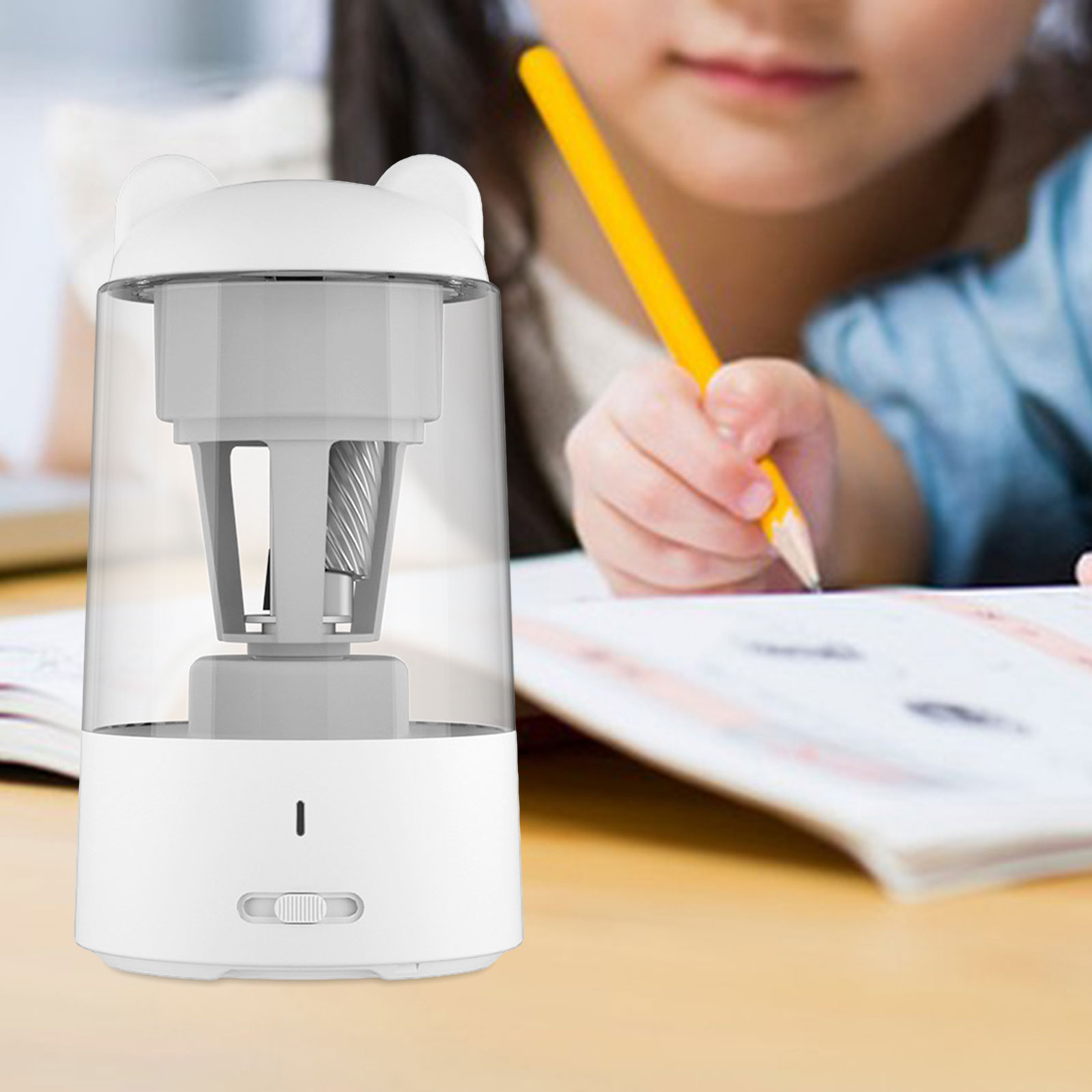 Electric Pencil Sharpener Electric Pencil Sharpener Fully Automatic Fast Sharpen Portable for 6mm-8mm Wood Pencils School Office