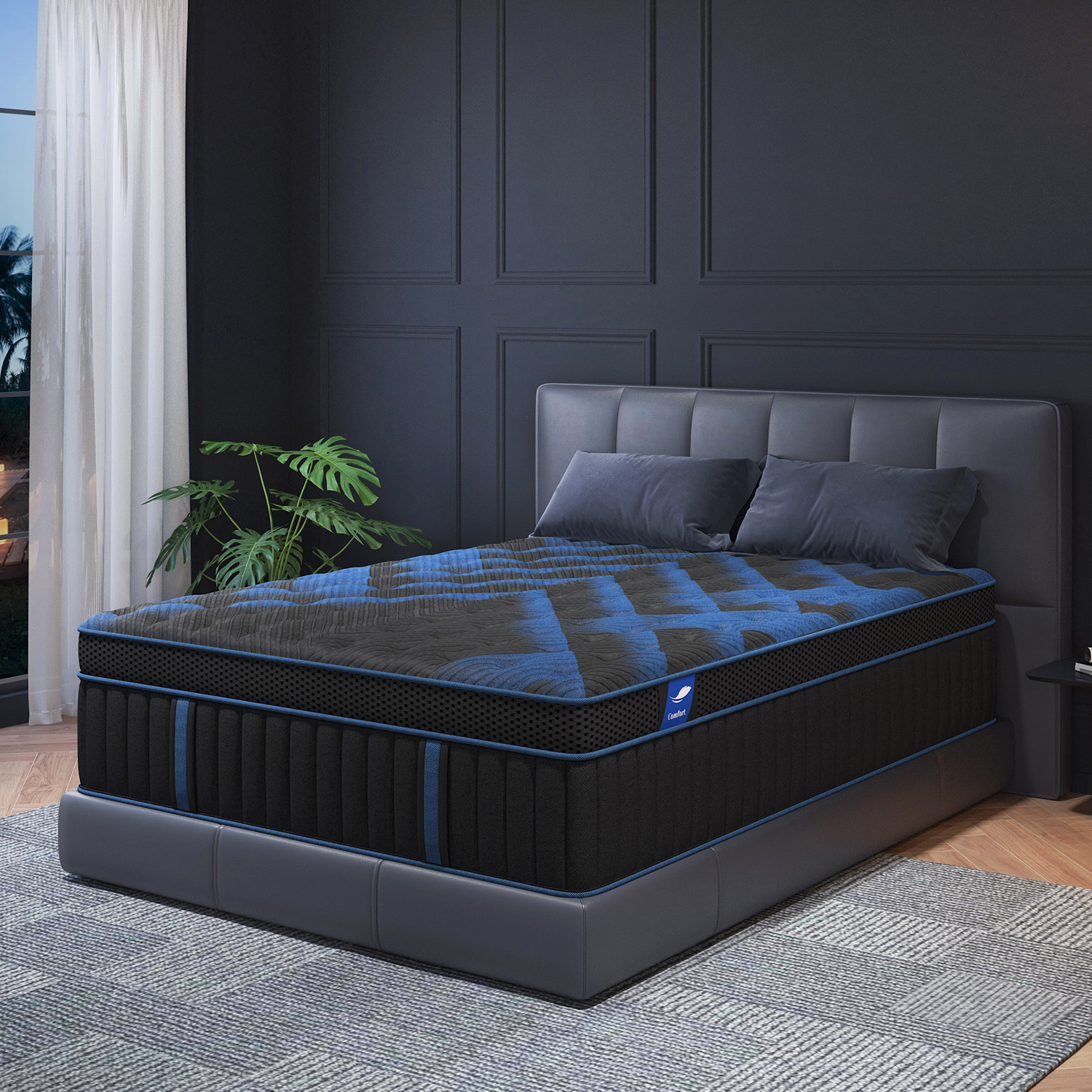 12"14" Gel Memory Foam Hybrid Pocket Spring Mattress Twin Full Queen King Bed Mattress In A Box, Medium Firm Motion Isolation