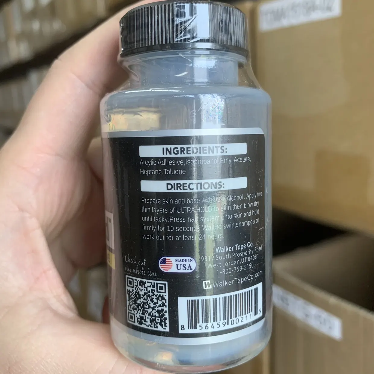 ウォーカーテープ超ホールドヘアシステム接着剤最大3.4液量オンス101 mlレースウィッグ & 輪郭