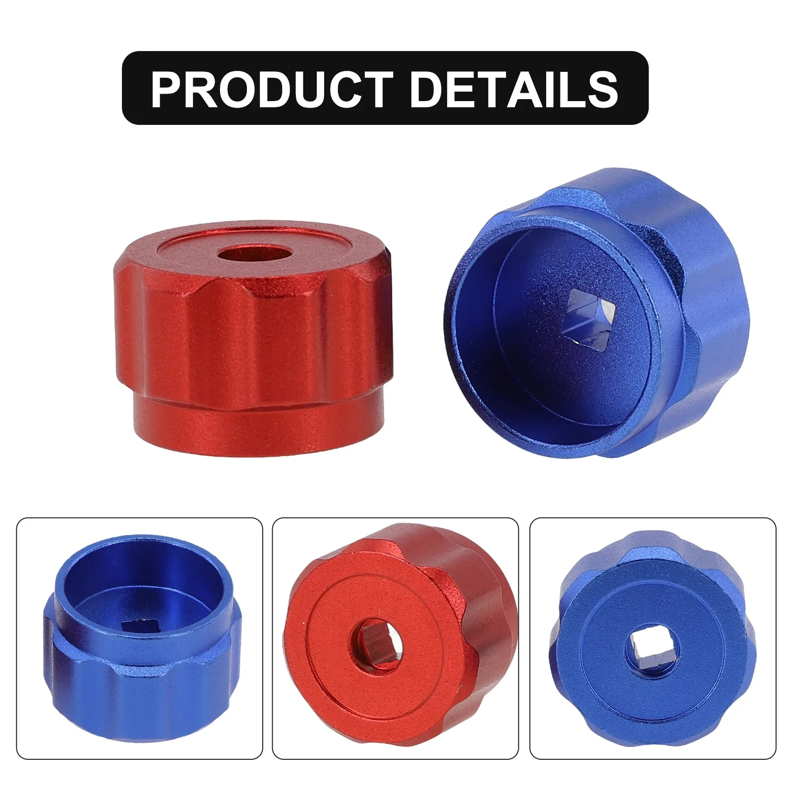 2pcs Faucet Handles Manifold Gauges Knob Round Wheel Tap Handle Aluminum Alloy Red Blue For Air Conditioner Diverter Meter