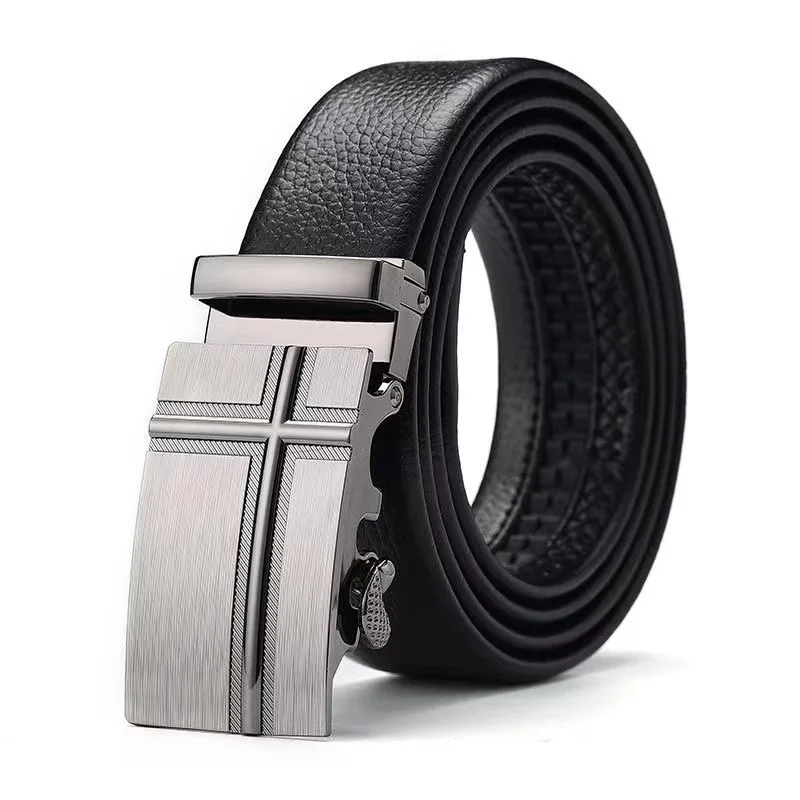 Cinto masculino fivela automática imitação de couro cinto moda clássico versátil na moda cinto de calças