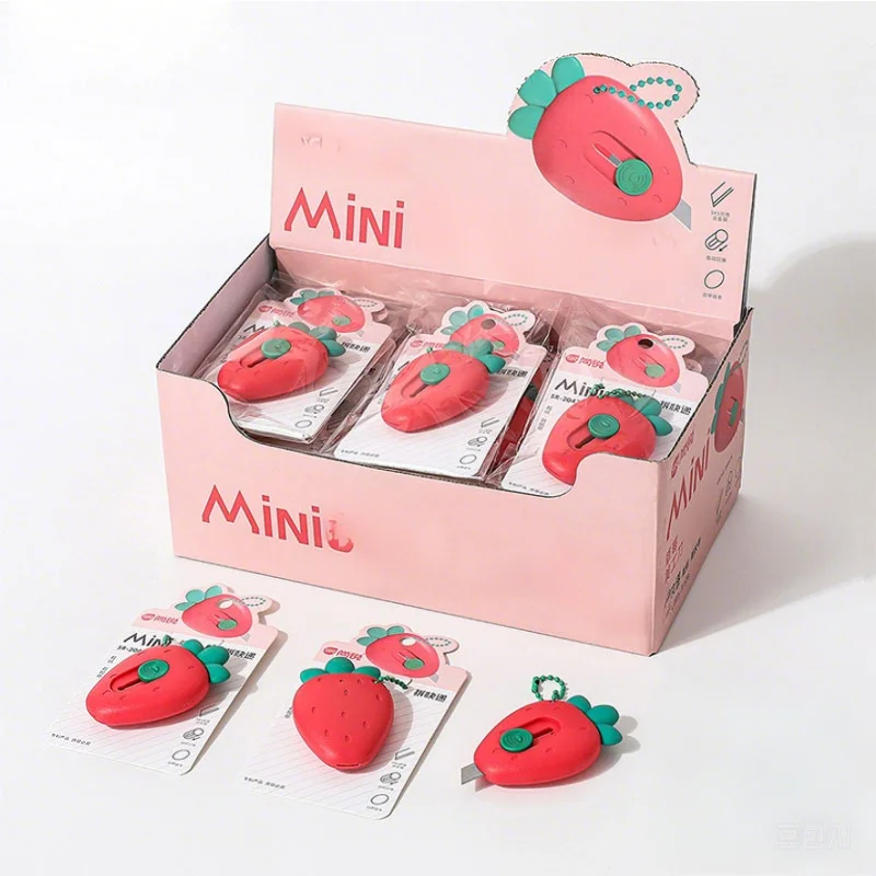 น่ารักแบบพกพา Mini Avocado สตรอเบอร์รี่ผลไม้ Art Utility มีด Express กล่องมีดเครื่องตัดกระดาษหัตถกรรมห่อเครื่องมือ