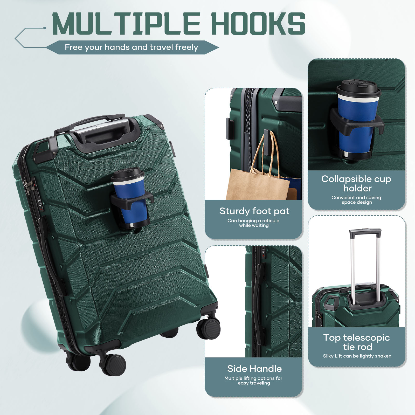 Multifunctionele bagage met grote capaciteit, reiskoffer, bagagerek, stevige en duurzame instapkoffer, studenten en zakelijk