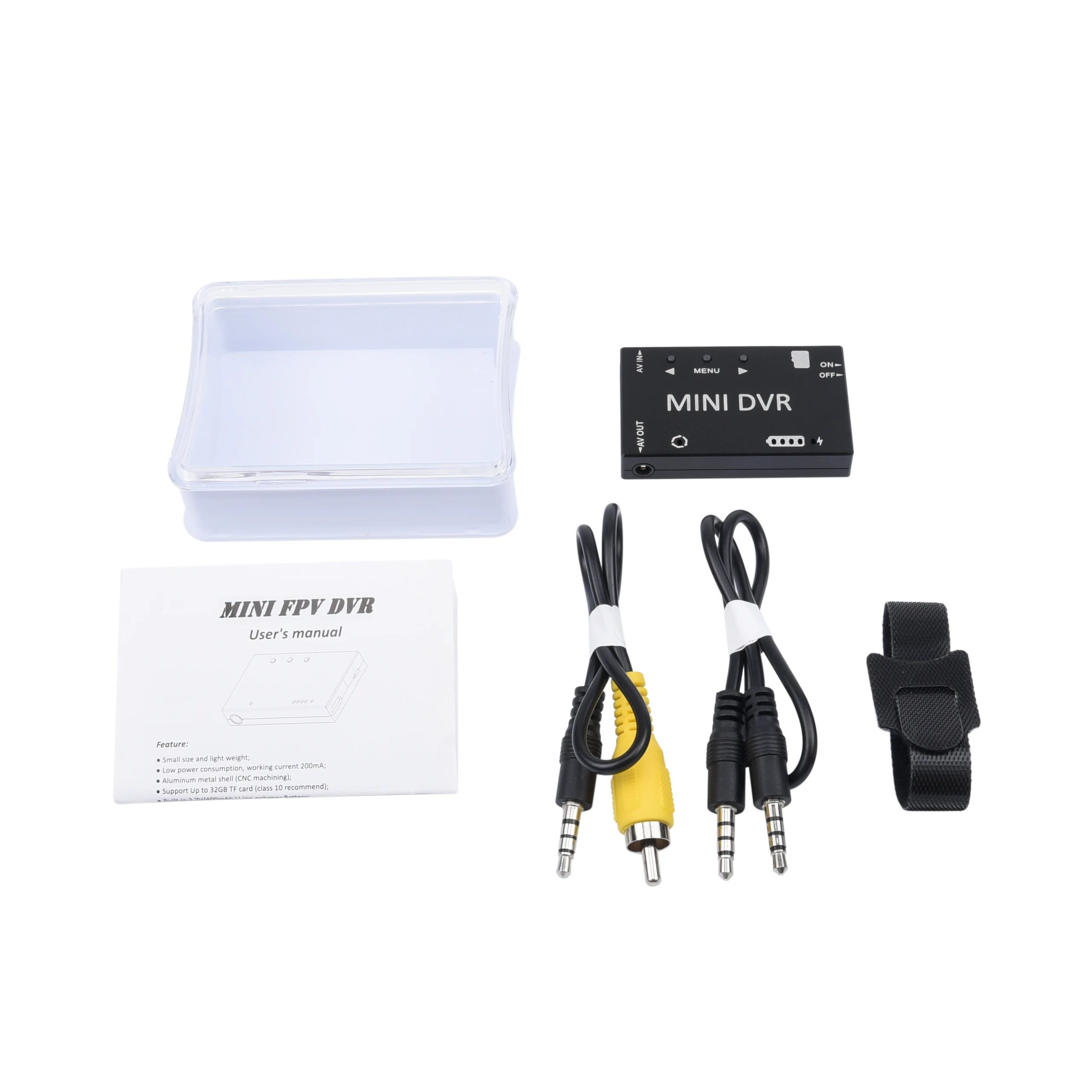 Mini FPV DVR เครื่องบันทึกเสียงวิดีโอในตัว 3.7V 400mah แบตเตอรี่สําหรับ FPV RC Multicopters VR Goggle Monitor
