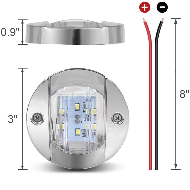 4 個 6LED 12V ラウンドヨットマリンボート LED スターンライトキャビンデッキカーテシライトマリンインテリアキャビンライト防水