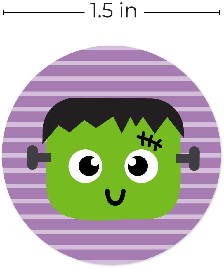 100-500pcs Halloween Black Bat DIY Round Stickers Sealing Packaging Stickers Halloween Gift Decoration 8 Spooky designs