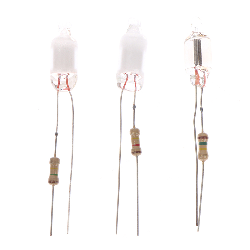 Mini Lâmpadas de Néon com Resistor, Vermelho, Azul, Verde, 6x13mm, 220V, 10Pcs