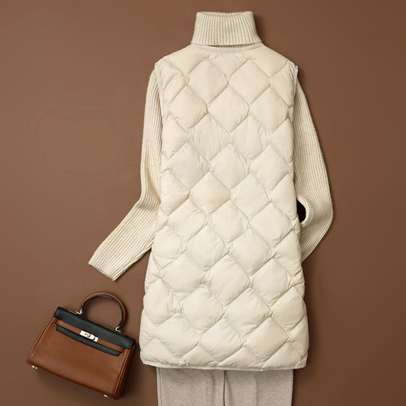 SEDUTMO Herbst Stepp Ente Unten Weste Ultra Licht Dünne Jacke Frauen Winter Feder Lange Warme Grundlegende Casual Weste ED2059
