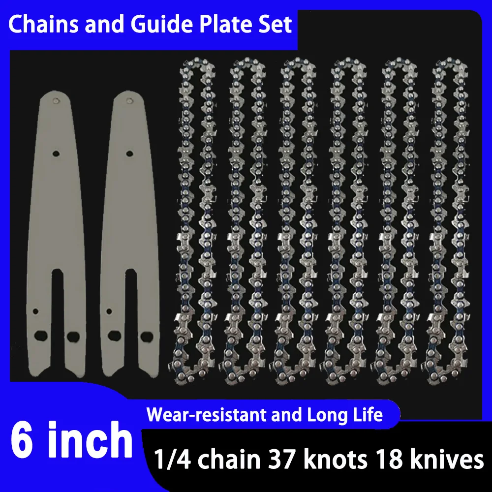 6 Inch 1/4"P Electric Saw 37 knots 18 knives Chainsaw Chains Logging Saw Blade Pruning Chain Saw Chain Accessories Wood Cutting