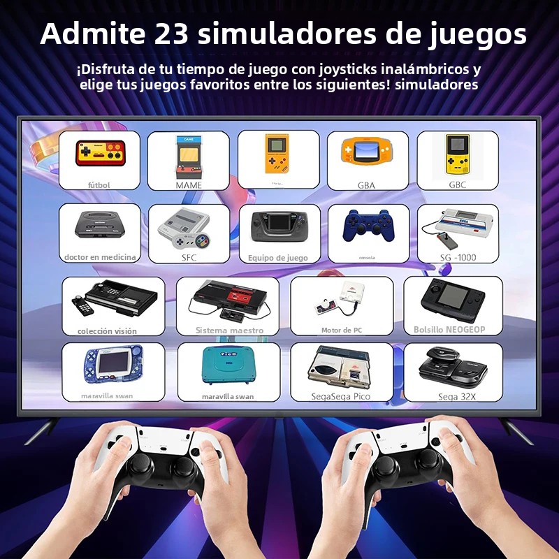 M15 4K TV Game Stick 64GB incorporado 3/40000+ consola de juegos retro con gamepads inalámbricos, admite más de 20 simuladores para juegos de TV HD