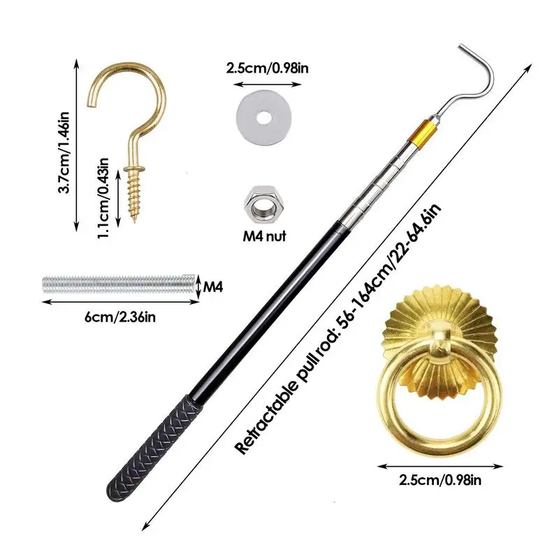 บันไดดึงลงระบบบันไดโลหะ Attic บันไดดึงลง Kit Attic Pull Down System Hook อะไหล่ทดแทนสําหรับ Home
