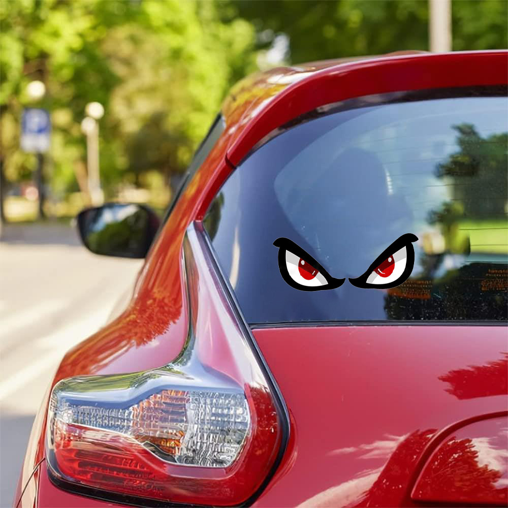 3D Simulation Shark Pattern Sticker Eye Rearview Mirror Car Reflective Sticker Motorcycle Sticker