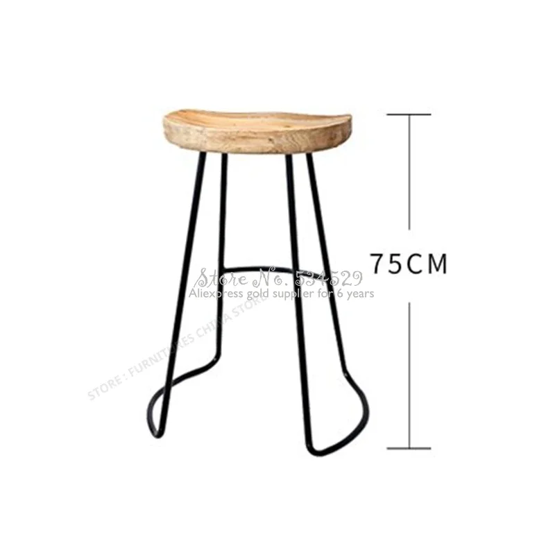 Taburete de Bar moderno, asiento de hierro, taburete de tocador, estilo europeo, madera maciza, diseño de moda, taburete de Bar, silla de Bar
