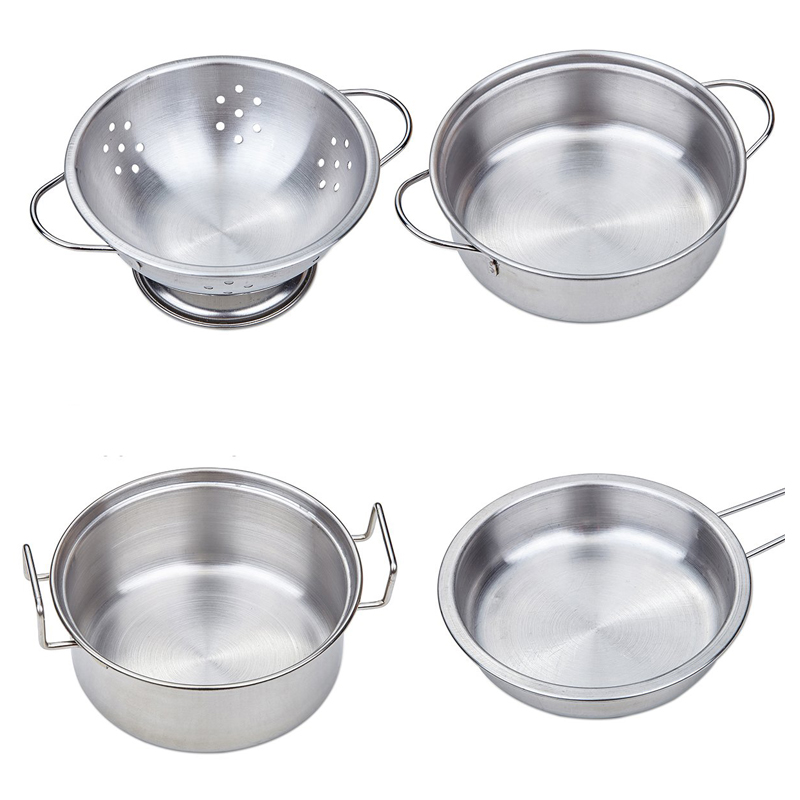 MINI utensili da cucina giocattoli set per bambini ragazza in acciaio inossidabile può contenere cibo cucina giocattoli da cucina educazione finta di giocare
