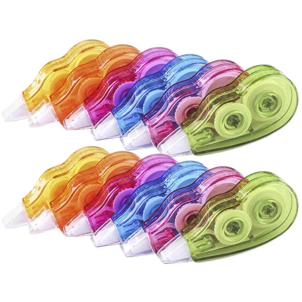 Cinta correctora portátil para el hogar, Corrector Kawaii blanco, regalo promocional, papelería, premio de estudiante, escuela y oficina, 12M, 12 Uds.