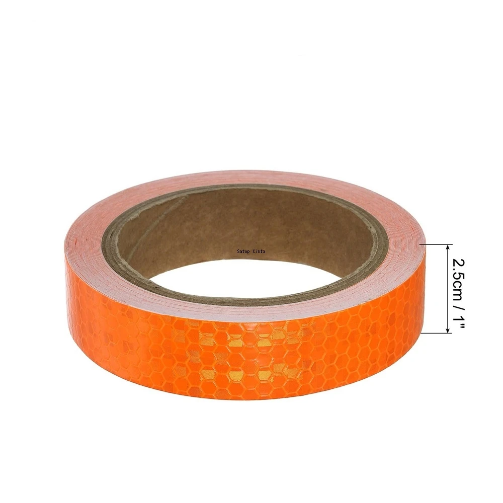 2.5cm/5cm/10cm/20cm*5M Waterproof Reflective Material Orange High Visibility Self-Adhesive Conspicuity Tape Warning Car Stickers