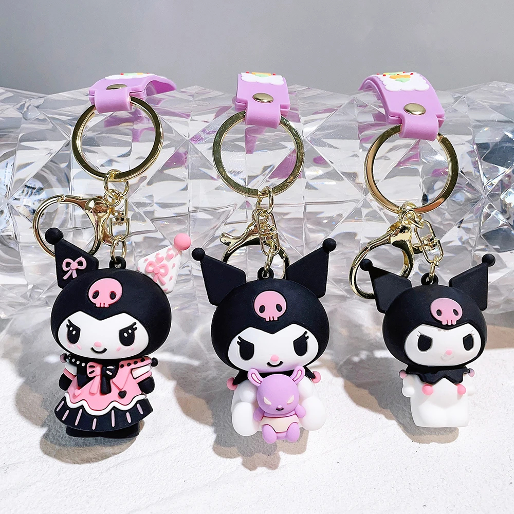 Anime Sanrio Hello Kitty Figuren Schlüsselanhänger Kuromi My Melody Actionfigur Modell PVC Schlüsselanhänger Cinnamoroll Figur Geburtstagsgeschenke