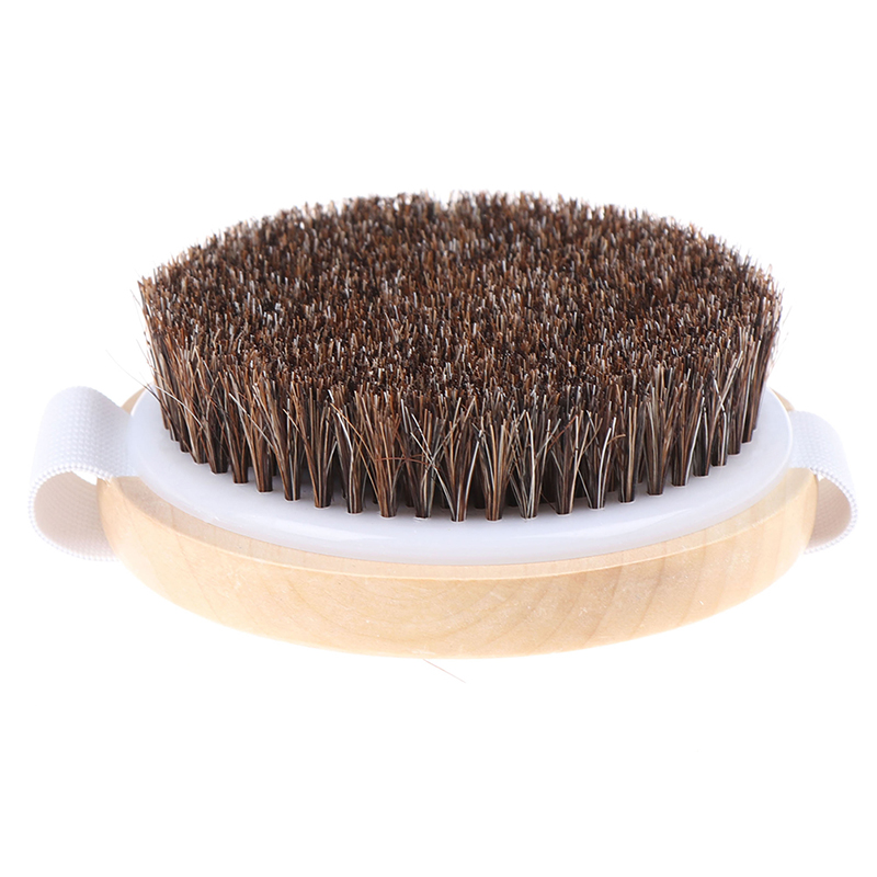 1X bois naturel crin de cheval bain corps brosse Cellulite douche peau sèche Exfoliation
