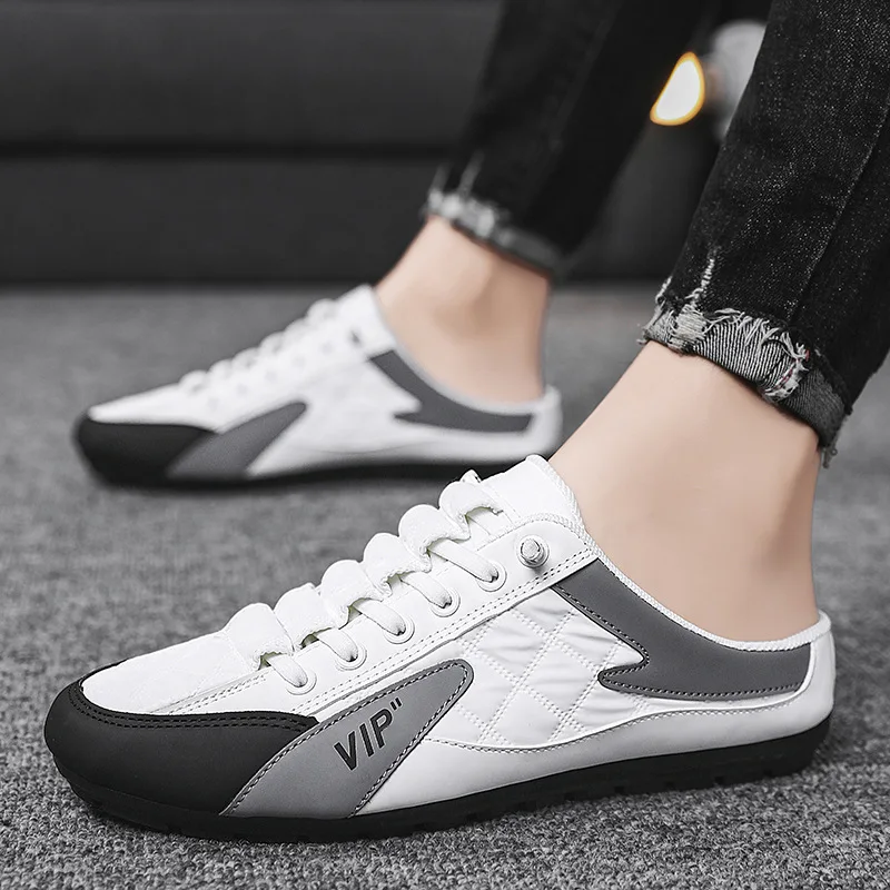 Zapatillas de moda para hombre, zapatos planos informales, zapatillas clásicas de verano, zapatillas planas concisas para hombre, zapatillas sin cordones para hombre