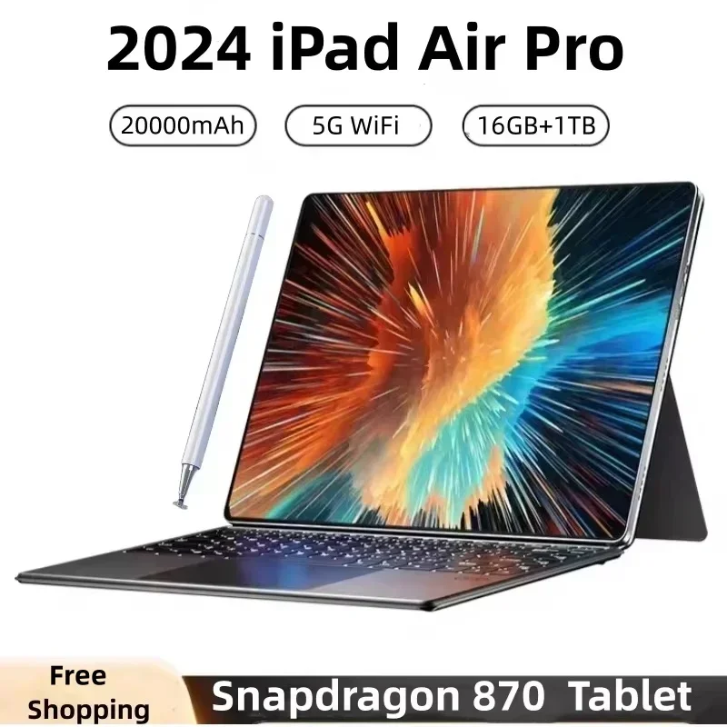 2025 versão global original ipad air pro tablet 11 polegadas hd 4k android 13 16gb + 1t 20000mah 5g duplo sim bluetooth wifi gps tablet