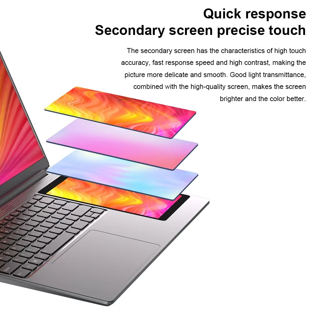 GLF-Y2 Dual Screen Laptop Intel N100 15.6 Inch IPS+7'' Touch Business Computer 16GB+512GB DDR4 M.2 2T SSD Slim Office Laptop