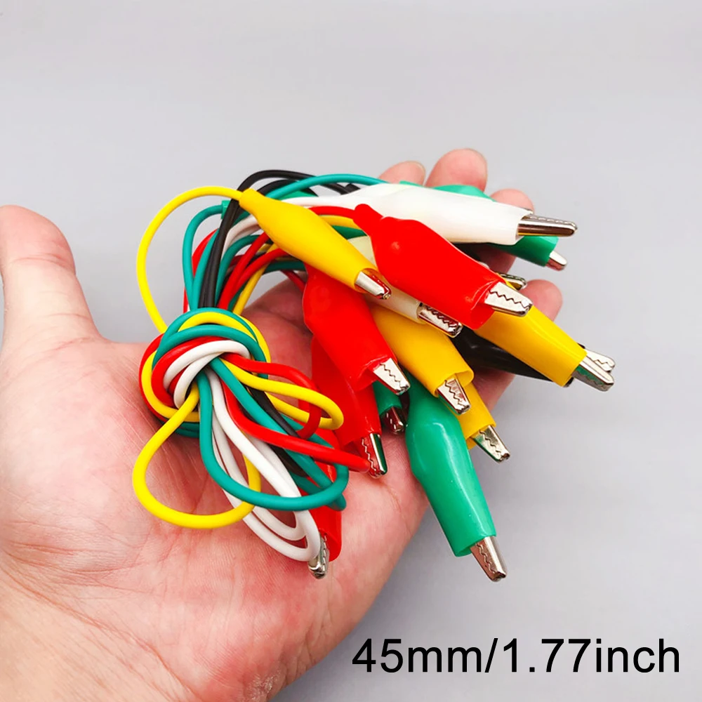 10 peças 50cm clipe número 28/35/45mm clipes de jacaré com fios, fios de ligação com clipes de jacaré para clipe de jacaré elétrico